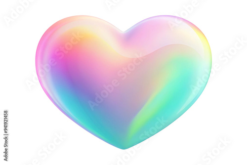 Abstract blur gradient heart shape in pastel color png