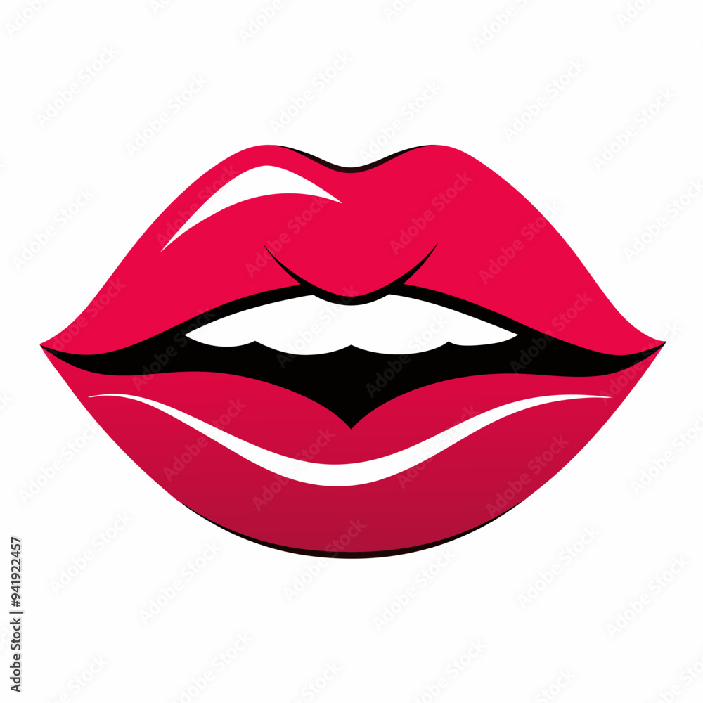 Lips Silhouette white background Lips Silhouette white background