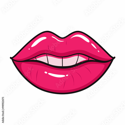 Lips Silhouette white background