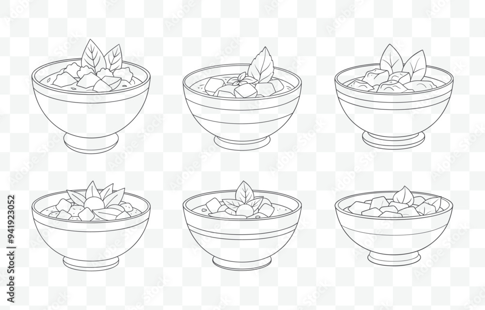 Print Massaman Curry Traditional Thai Dish Art Vector Set with Spices and Ingredients Depictions Print Massaman Curry Traditional Thai Dish Art Vector Set with Spices and Ingredients Depictions