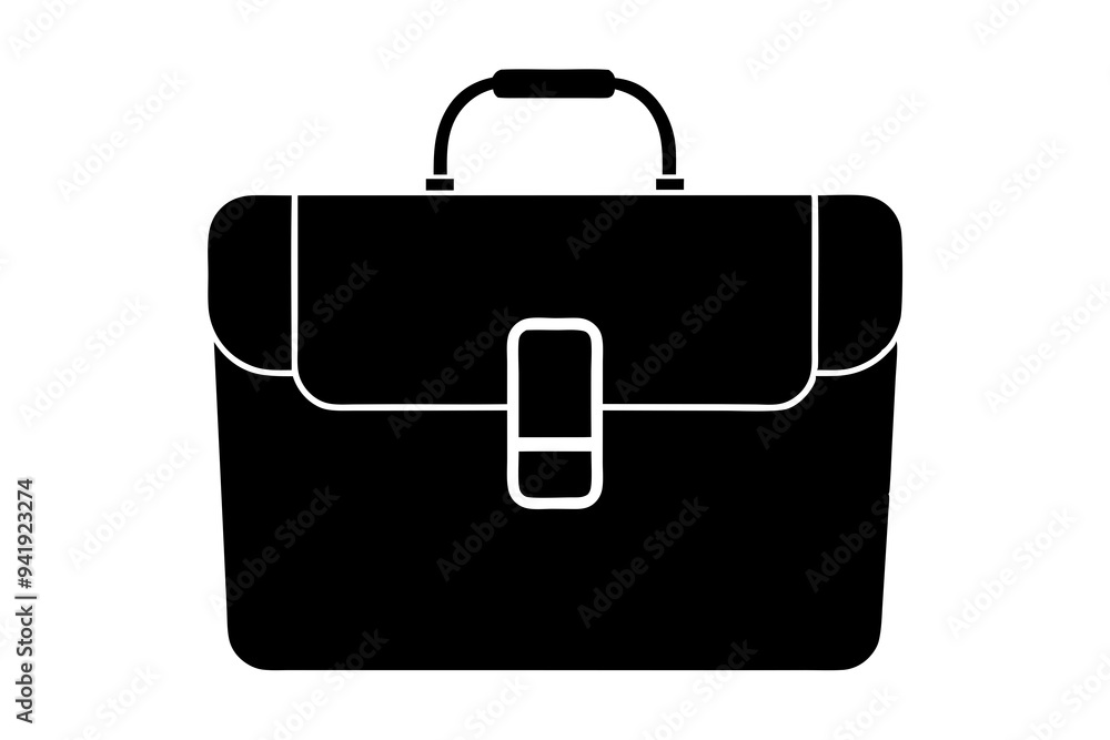 Briefcase silhouette vector on a white background Briefcase silhouette vector on a white background