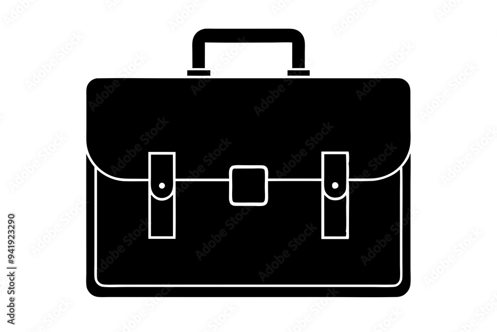 Briefcase silhouette vector on a white background Briefcase silhouette vector on a white background