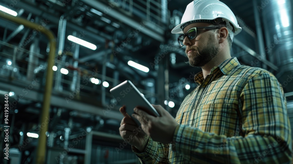 The engineer with tablet The engineer with tablet