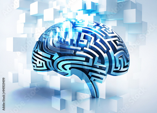 Brain-computer interface, illustration photo