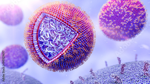 mRNA cancer vaccine nanoparticles, illustration