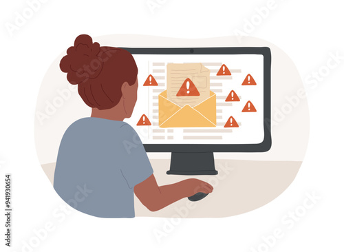 Malicious attachments isolated cartoon vector illustrations.