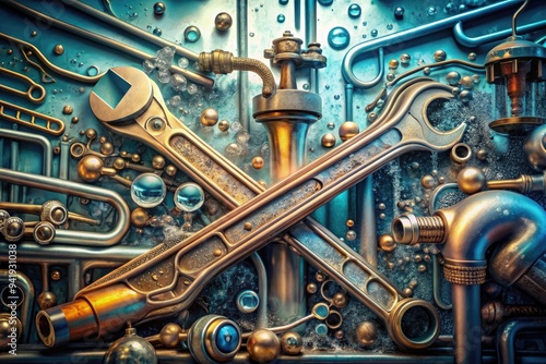 Surreal Fusion: Wrenches and plumbing fixtures transformed into otherworldly objects, blurring the boundaries between reality and the subconscious.