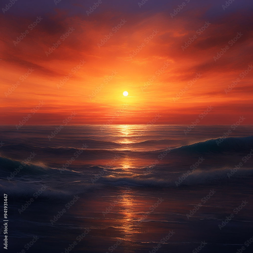 Fototapeta premium sunset over the sea