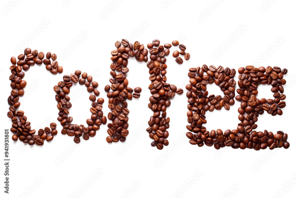 Coffee word written with coffee bean png Coffee word written with coffee bean png