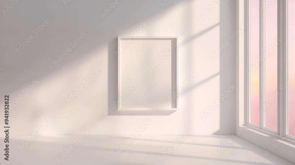 Fototapeta premium white square frame mockup