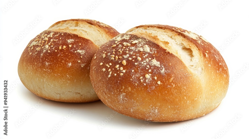 Cracked Bavarian bread buns, isolated on white Cracked Bavarian bread buns, isolated on white
