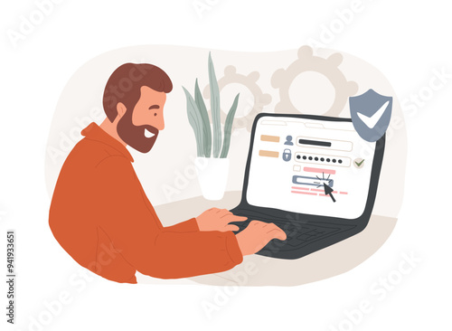 Create new password isolated cartoon vector illustrations.