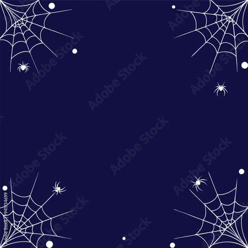 A Halloween Spooky Spider Web Background With Copy Space