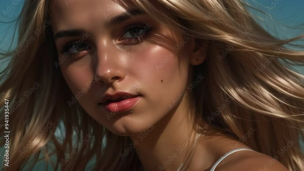 A woman with blonde hair and a pretty face A woman with blonde hair and a pretty face