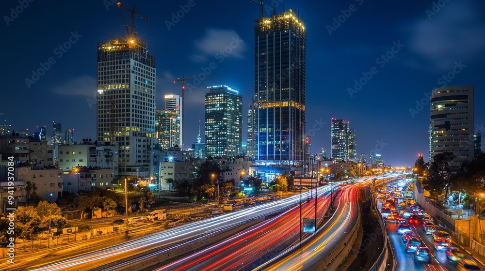 Fototapeta premium Tel Aviv City Lights