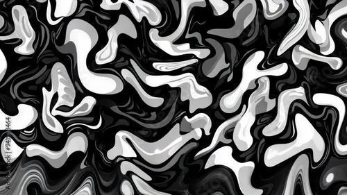 Wallpaper Mural Vintage Monochrome Motion Graphic with Abstract Pattern Torontodigital.ca