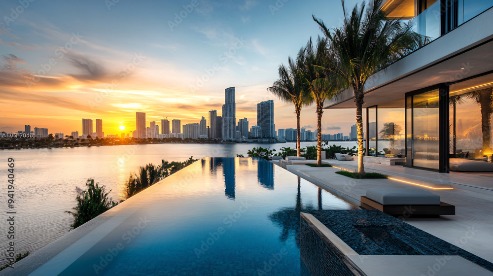 Fototapeta premium Miami Sunset Pool.