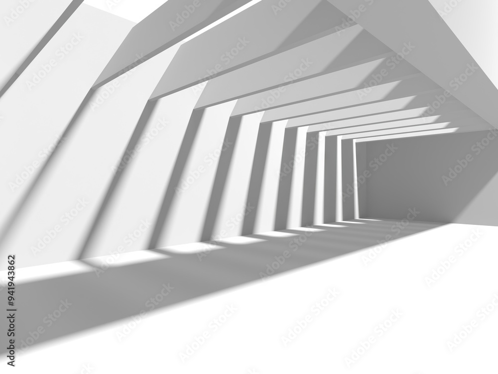 Naklejka premium White elegant empty space. White wall room background. Abstract interior