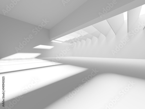 White elegant empty space. White wall room background. Abstract interior