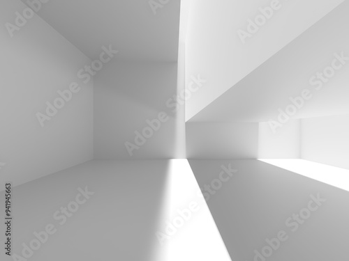 Wallpaper Mural Minimalistic room space. White clean empty architecture interior Torontodigital.ca