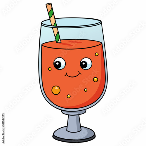 glass of tomato juice vector