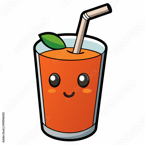 glass of tomato juice vector