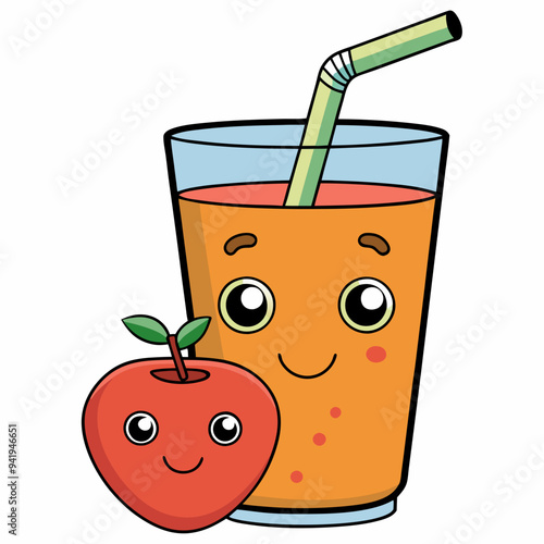 glass of tomato juice vector