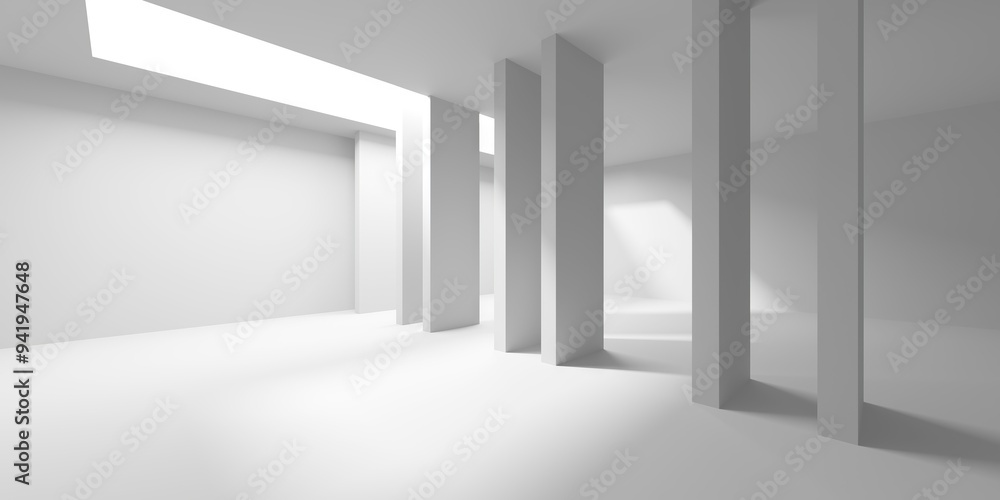 Abstract light corridor interior. Futuristic architecture background Abstract light corridor interior. Futuristic architecture background
