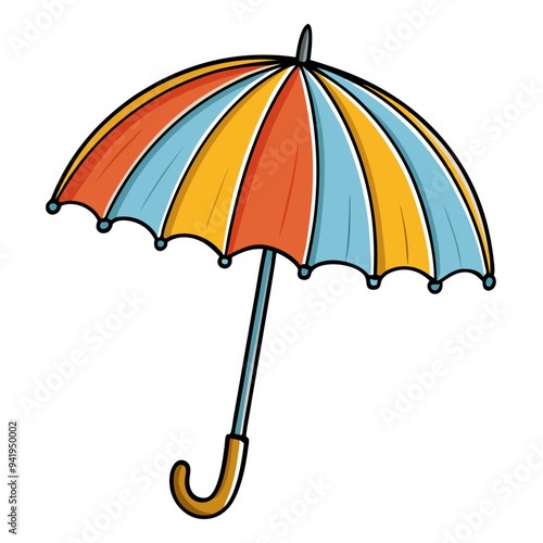 Umbrella Vector Illustration on White Background - SVG, Cricut, Cut Files, Vector Clipart, Graphic Element, T-Shirt Graphics