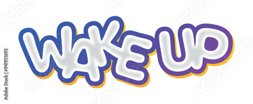 colorful wake up logo. gradient wake up concept
