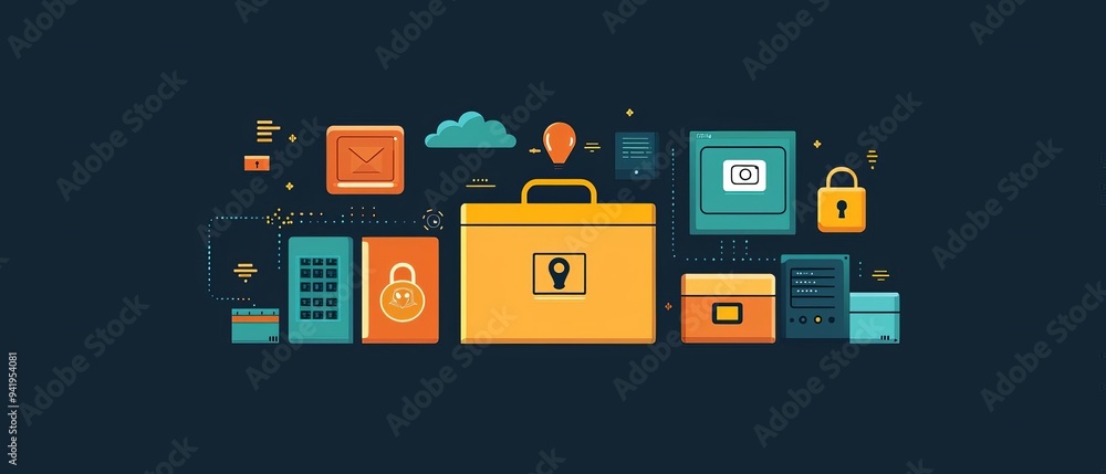 An illustration of a safe hardware infrastructure, with data protection ensured by multifactor authentication An illustration of a safe hardware infrastructure, with data protection ensured by multifactor authentication