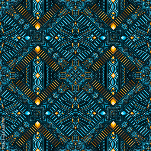 seamless pattern, ikan, indian pattern,detailed, vintage geometric floral seamless pattern, batik, geometric, tribal, print, vector