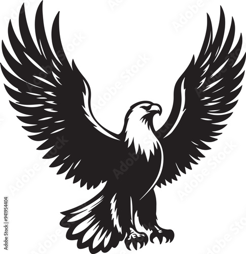  eagle silhouette vector style with white background