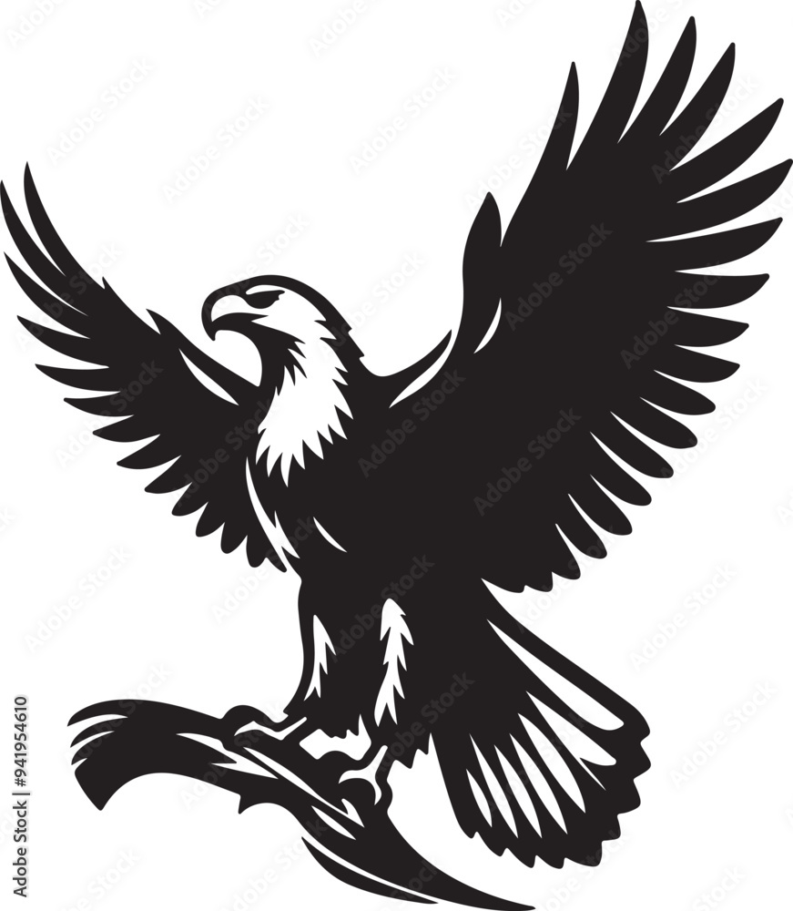 Obraz premium eagle silhouette vector style with white background