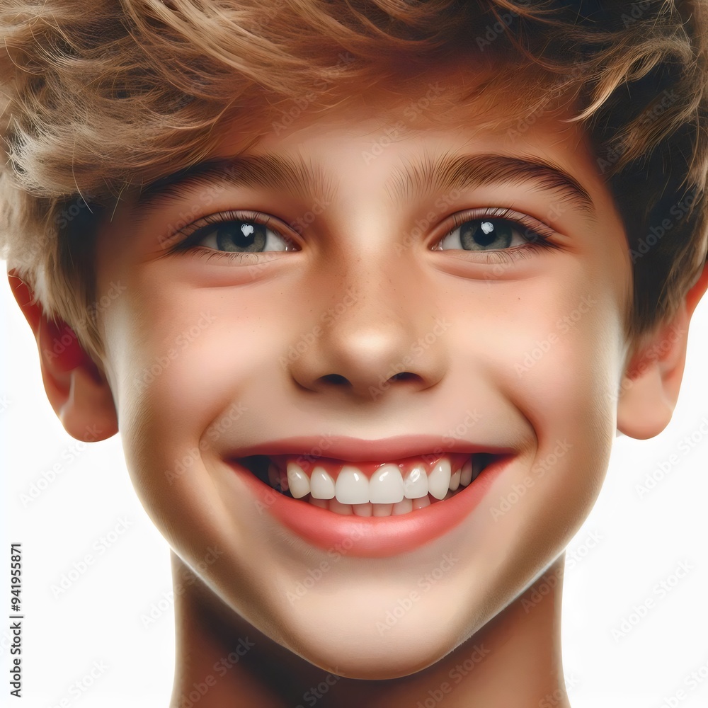 Smiling little boy on white background Smiling little boy on white background
