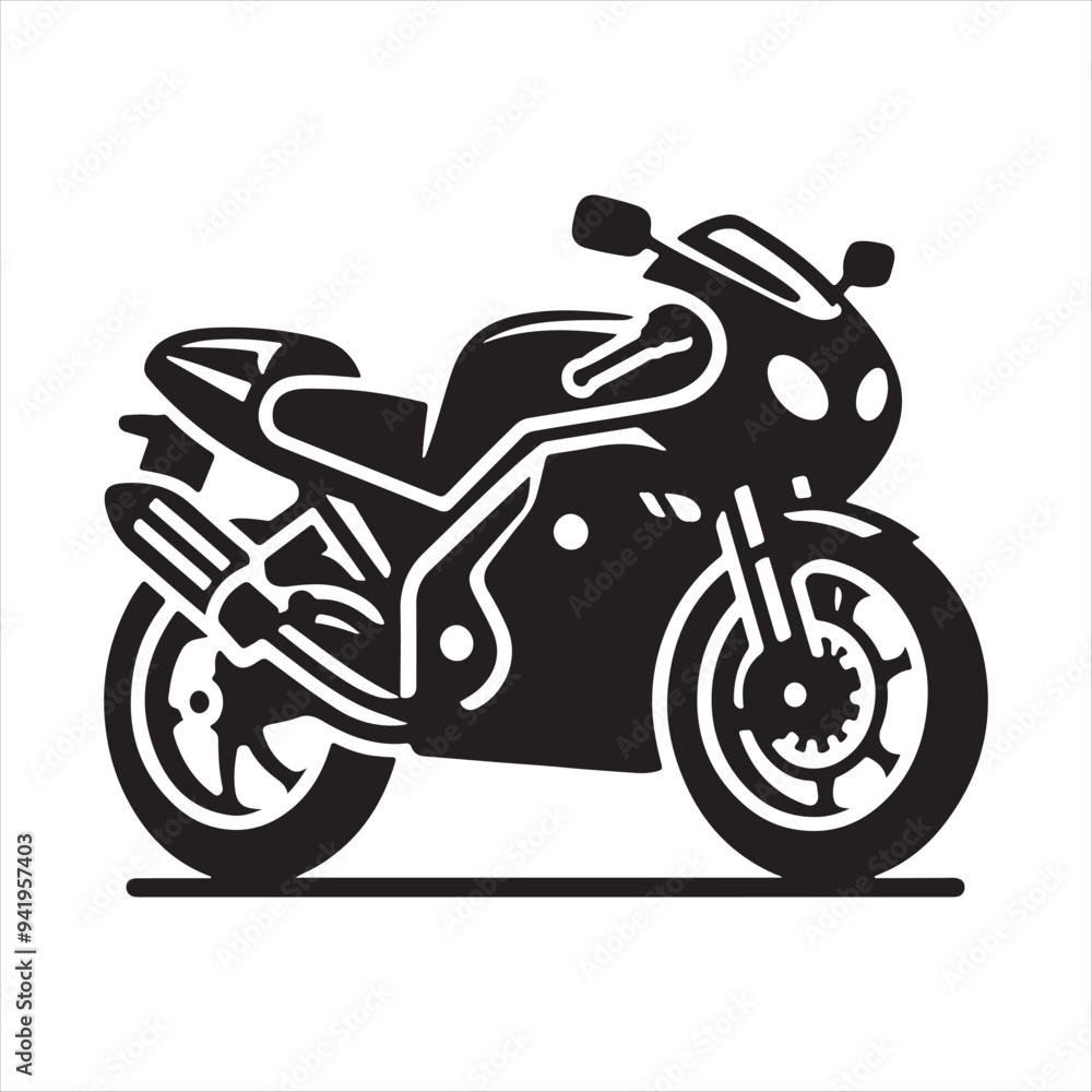 Obraz premium Motor Cycle Vector Art Illustration