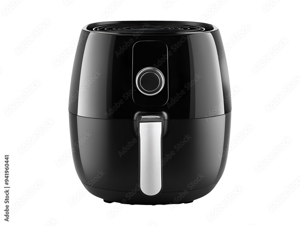 Black air fryer isolated on transparent or white background Black air fryer isolated on transparent or white background
