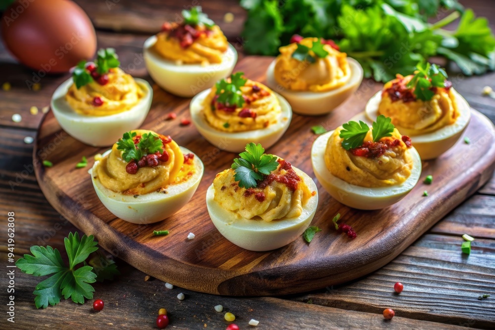 Deviled eggs with bacon Deviled eggs with bacon