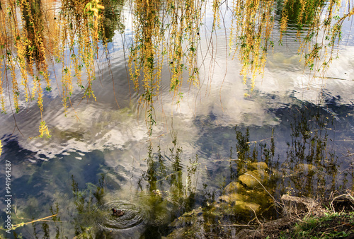 lake reflection sky clouds