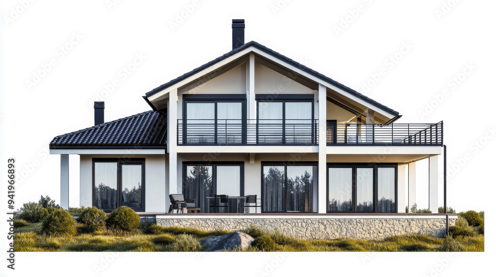 Modern minimalist home illustration with clean lines and natural accents. Modern minimalist home illustration with clean lines and natural accents.
