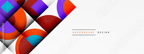 Modern geometrical abstract background - circles. Business or technology presentation design
