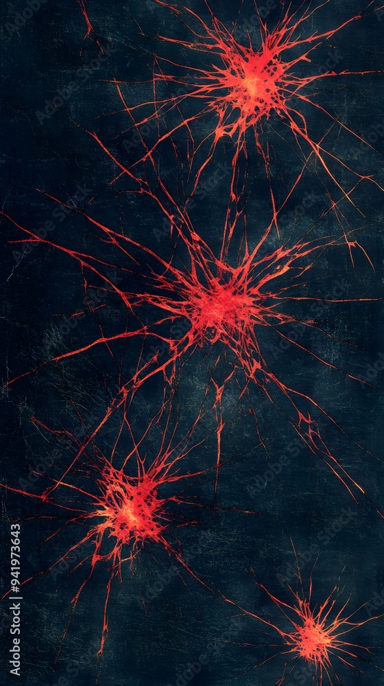 Red Stars on Blue Background, Abstract Image, Texture, Pattern, Wallpaper, Cover and Screen of Smartphone, Cell Phone, Computer, Laptop, 9:16 and 16:9 Format