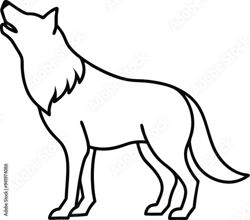 Kids will love coloring this howling wolf line art bringing their favorite wild animal to life
