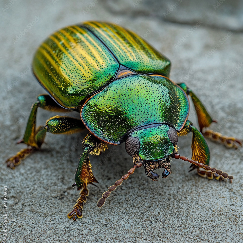 Naklejka premium green beetle close up