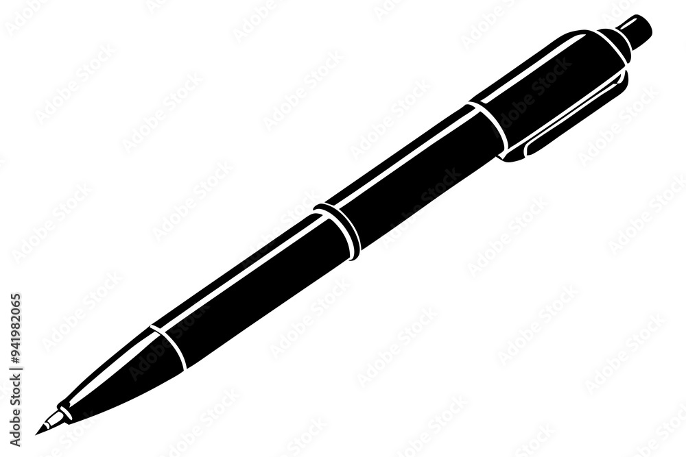 Silhouette Pen Vector on White Silhouette Pen Vector on White