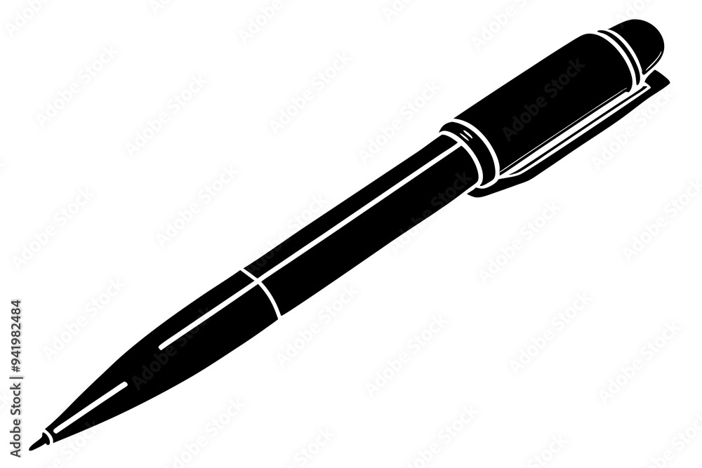 Silhouette Pen Vector on White Silhouette Pen Vector on White