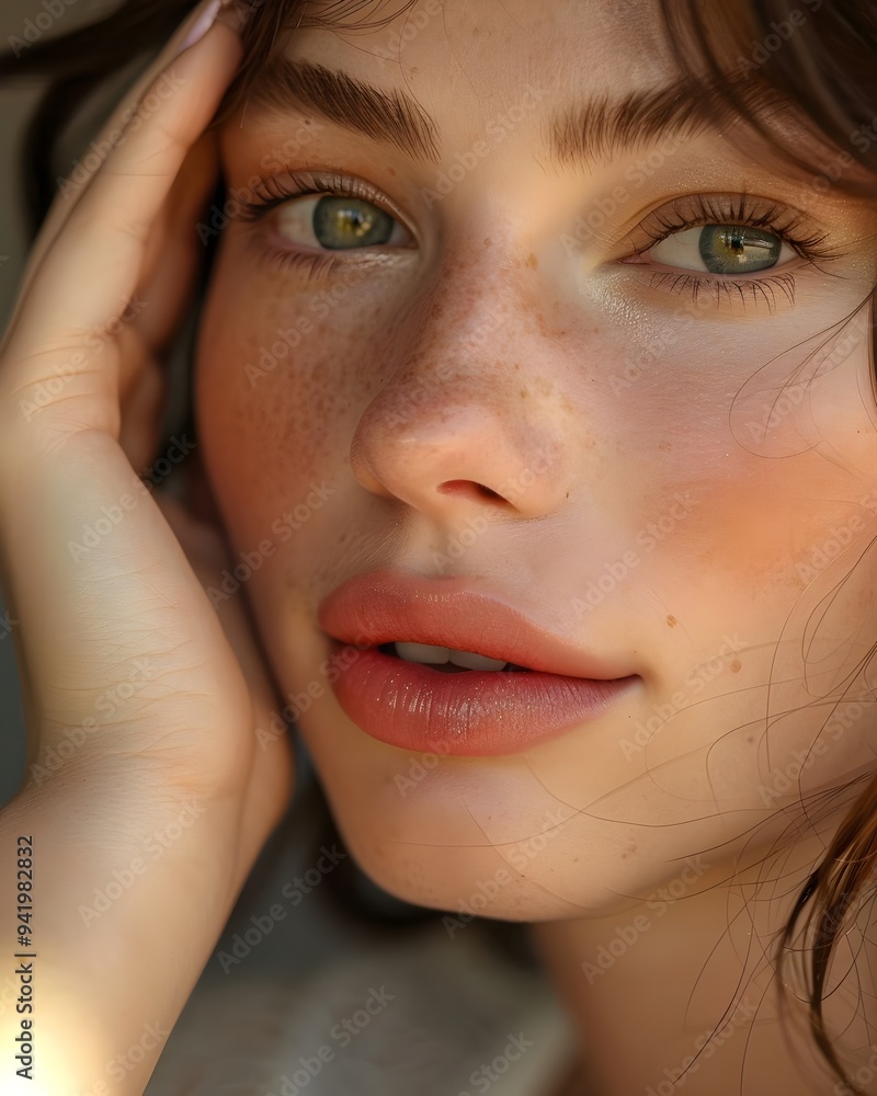 Stunning Close-Up Portrait Capturing Freckles Soft Lips Expressive Eyes | AI generated Stunning Close-Up Portrait Capturing Freckles Soft Lips Expressive Eyes | AI generated