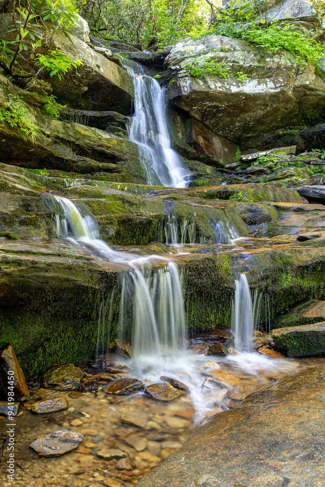 Naklejka premium Photo of the beautiful cascades at Hidden Falls in North Carolina