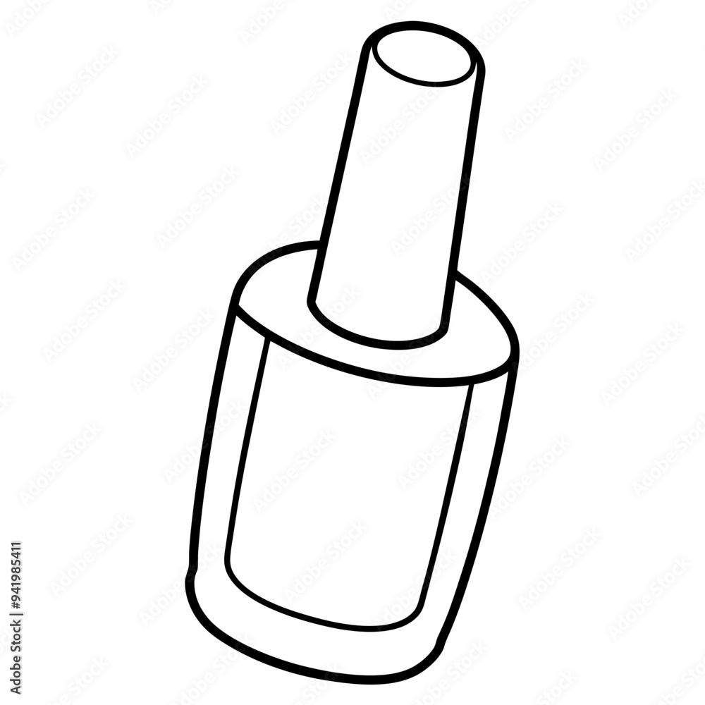 Simple Black-and-White Nail Polish Coloring Page for Kids – Bold Lines, No Extra Shapes, Vector Design Simple Black-and-White Nail Polish Coloring Page for Kids – Bold Lines, No Extra Shapes, Vector Design