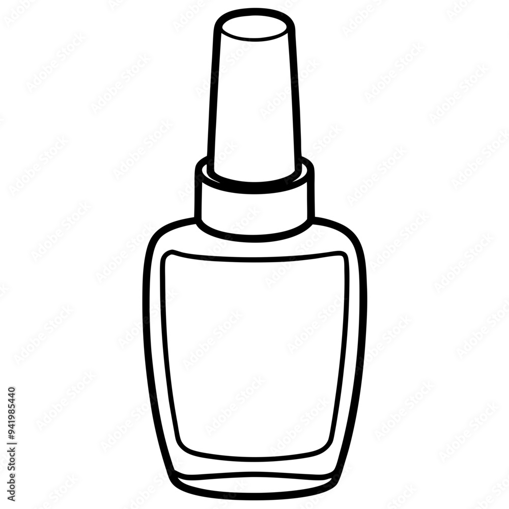Simple Black-and-White Nail Polish Coloring Page for Kids – Bold Lines, No Extra Shapes, Vector Design Simple Black-and-White Nail Polish Coloring Page for Kids – Bold Lines, No Extra Shapes, Vector Design